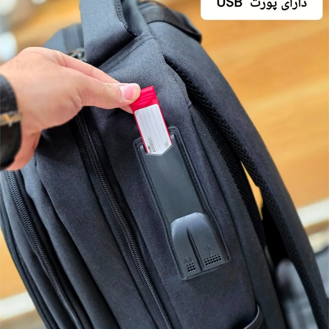 کوله پشتی ضدآب اسپرت مناسب دانشجویی و روزمره با پورت USB و جاکلپتپی