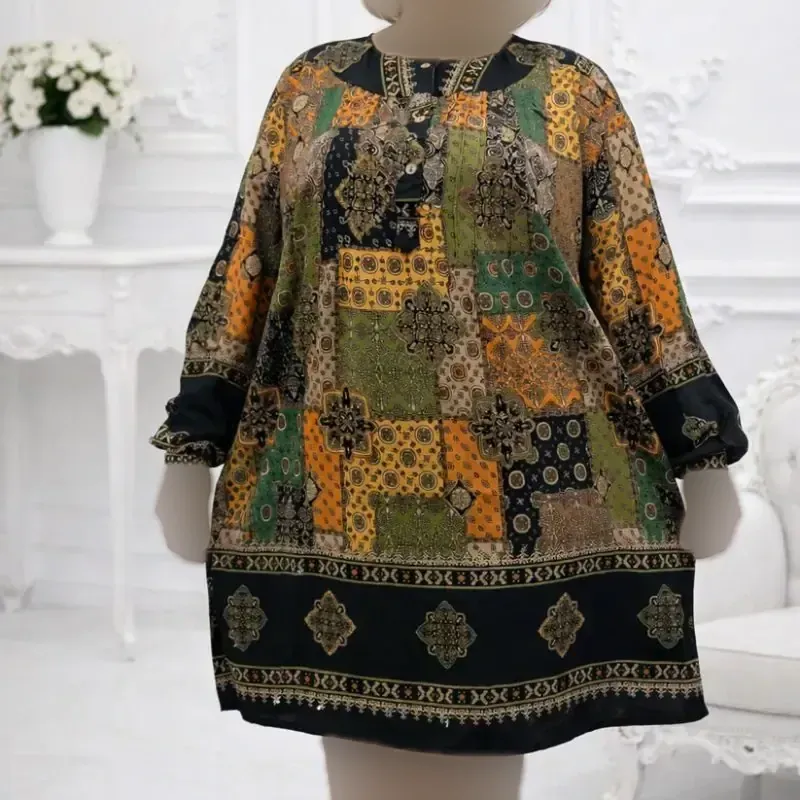 تونیک بیگ سایز اندونزی چهل تیکه نخی آزاد و خنک سایز بزرگ