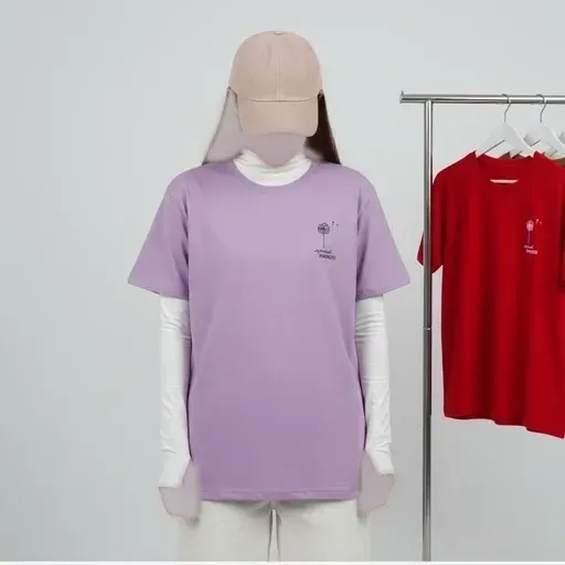 تیشرت زنانه نخ پنبه یقه گرد طرح قاصدک قواره بزرگ