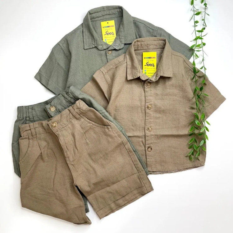 ست پیراهن و شلوارک پسرانه نساجی جودون تابستانه