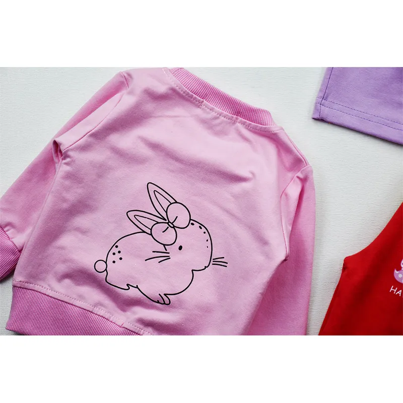 ست بلوز و شلوار بگ دخترانه طرح سه خرگوش جنس پنبه ای