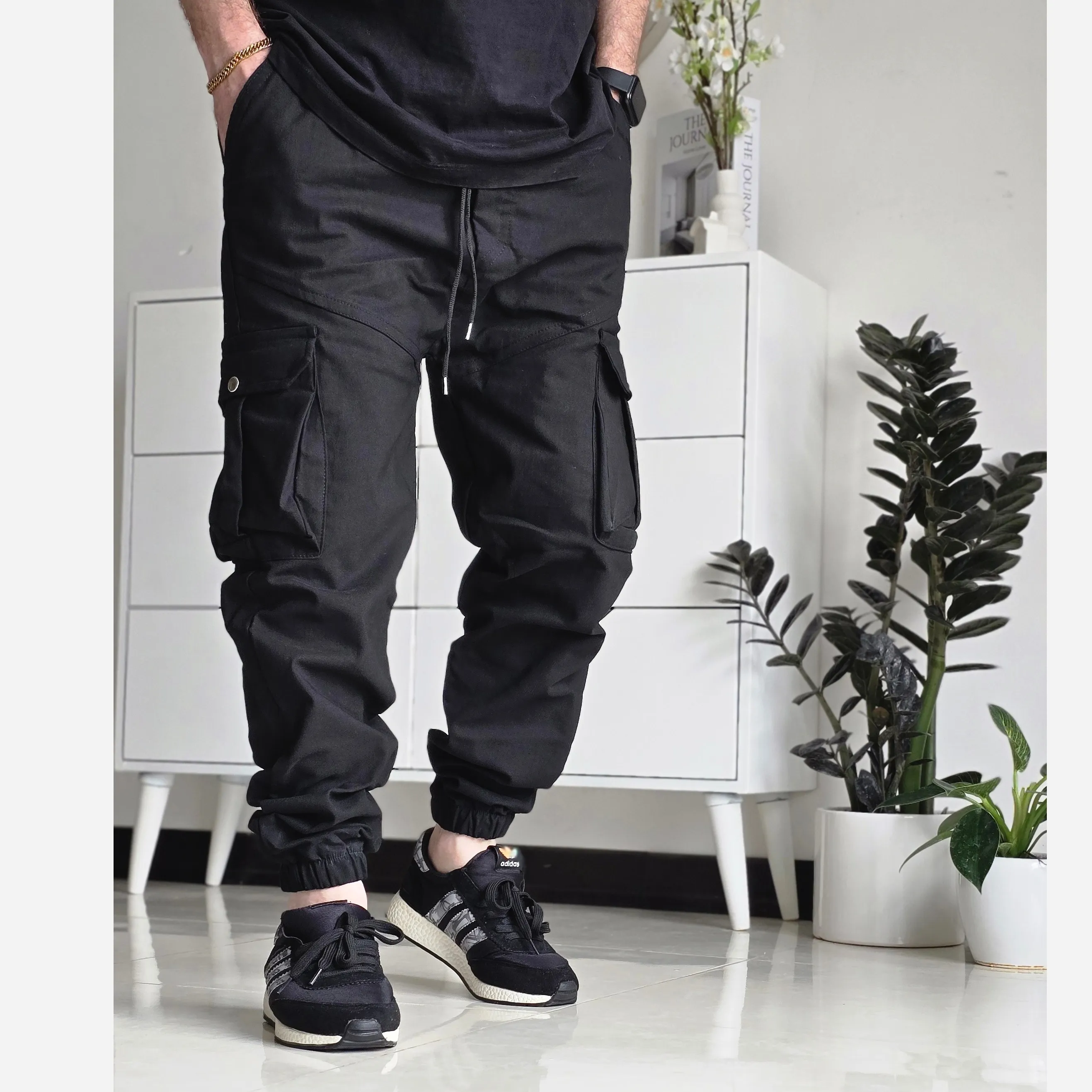 شلوار شش جیب مردانه پارچه نیل سایز 50 تا 60 رنگ طوسی مشکی سبز